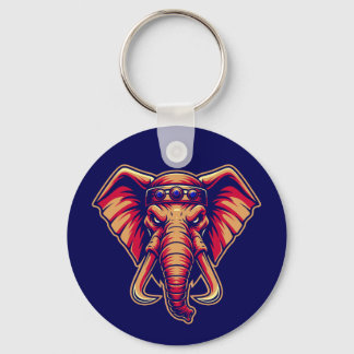 Apex Pachyderm - Navy Blue and Orange Edition Keychain