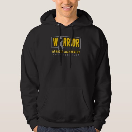 Aphasia Awareness   Gray Ribbon Aphasia Warrior Hoodie