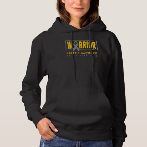 Aphasia Awareness   Gray Ribbon Aphasia Warrior Hoodie