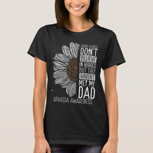 Aphasia Awareness Ribbon Dad Aphasia Warrior T_Shirt