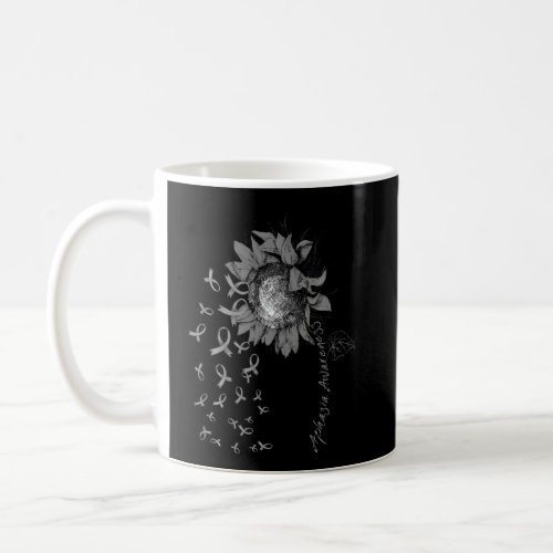 Aphasia Awareness Sunflower Gray Ribbon  Coffee Mug