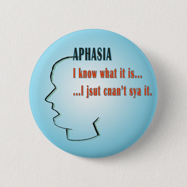 Aphasia Pinback Button (Front)