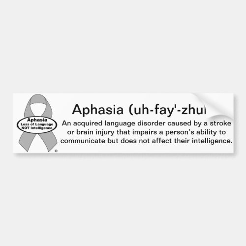 Aphasia Silver Ribbon Bumper Sticker