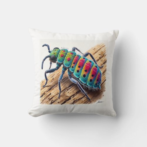 Aphid dorsal view 260624IREF111 _ Watercolor Throw Pillow