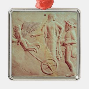 Aphrodite and Hermes riding on a chariot Metal Ornament