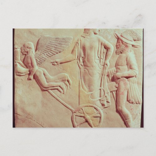 Aphrodite and Hermes riding on a chariot Postcard