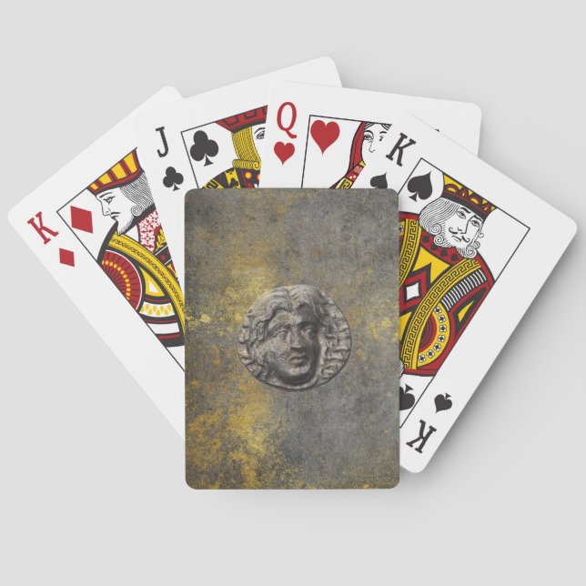 Aphrodite Antic Greek Coin Grungy Playing Cards