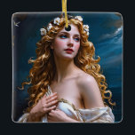 "Aphrodite: Goddess of Love and Light" Ceramic Ornament<br><div class="desc">"Aphrodite: Goddess of Love and Light". Rendered in a delicate, classical style, this painting brings Aphrodite to life with a touch of modern elegance. Her golden hair and serene expression reflect her status as a beautiful goddess with a dove as a symbol of love and peace, and the sea reminiscent...</div>