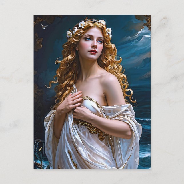 "Aphrodite: Goddess of Love and Light" Postcard (Front)