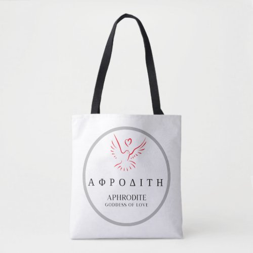 Aphrodite Greek Goddess of Love Dove Design Tote Bag