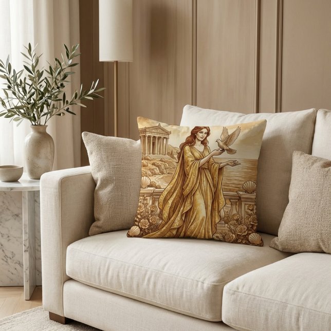 Aphrodite Greek Goddess Throw Pillow (Creator Uploaded)