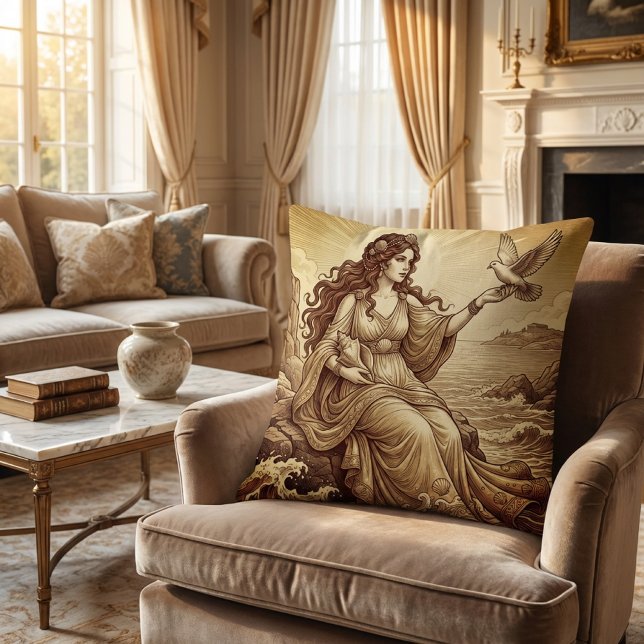 Aphrodite Greek Goddess Throw Pillow (Creator Uploaded)