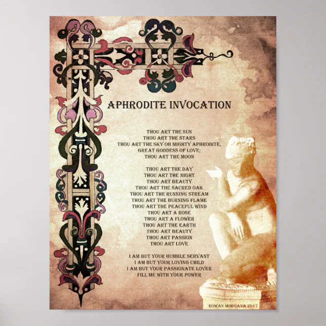 APHRODITE INVOCATION POSTER | Zazzle