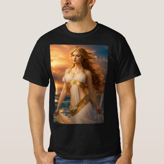 Aphrodite: The Radiant Goddess of Love and Beauty" T-Shirt (Front)