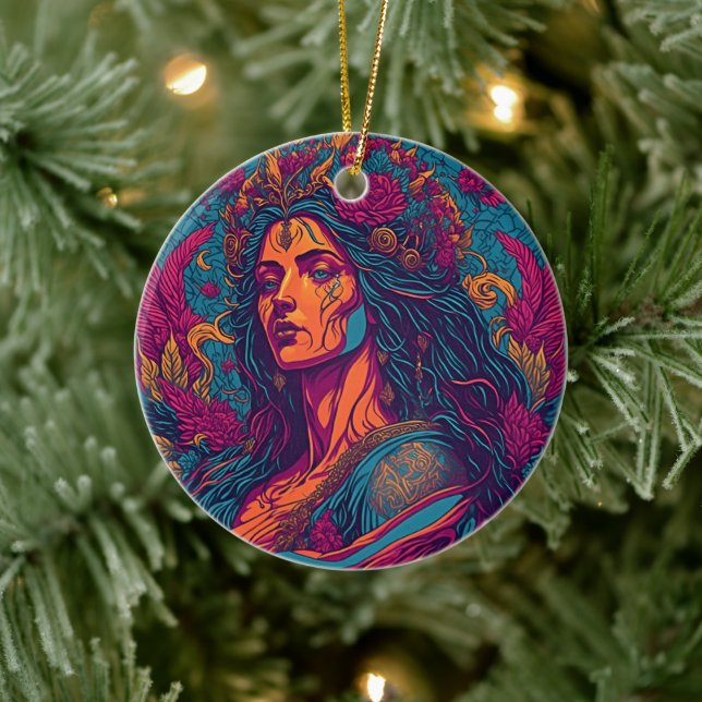 Aphrodite's Embrace: Goddess of Love Ceramic Ornament (Tree)