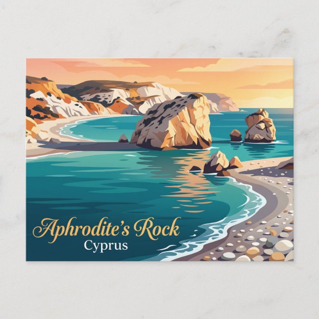Aphrodite's Rock Cyprus Postcard (Front)