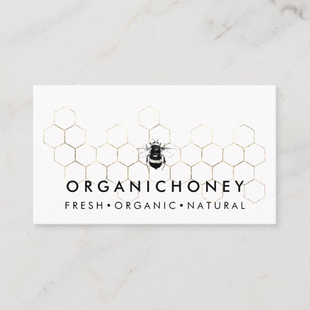 Apiarist Honey Gold Bumble Bee Honeycomb Business Card