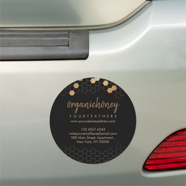 Apiarist Honey Jar Beewax Brand Gold Honeycomb Car Magnet