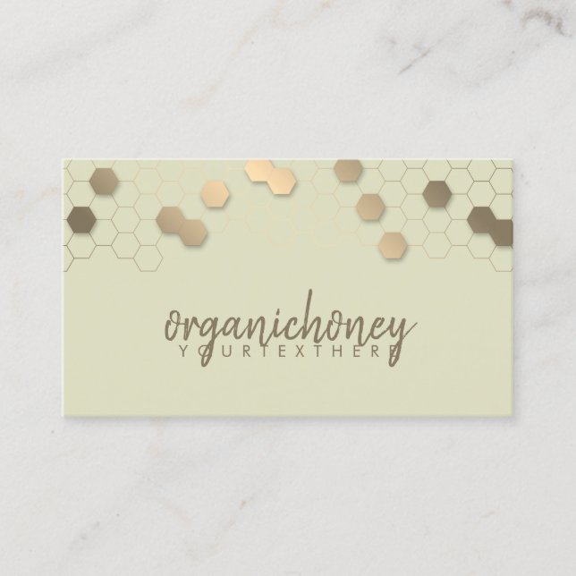 Apiarist Honeycomb Hexagonal Raw Business Card (Front)