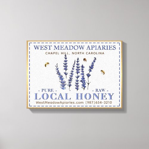 Apiary 3D Canvas Local Raw Honey Gold Frame Flower