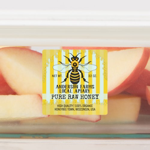 Apiary Bee Honey Jar Honeybee Striped Business Labels