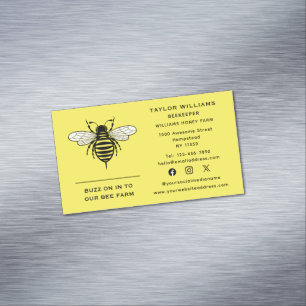 Apiary Beekeeper Beekeeping Honey Bee Social Media Business Card Magnet