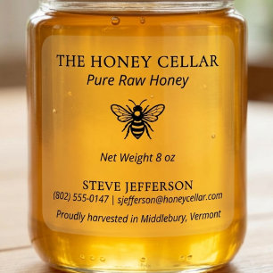 Apiary Beekeeper Honey Artisan Logo Jar label