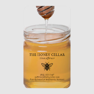 Apiary Beekeeper Honey Jar Artisan Custom Logo Clear Business Cards