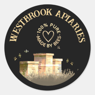 Apiary Beekeeper's Product Label Beehives Black