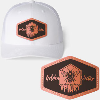 Apiary Beekeeping  Leather Patch Hat