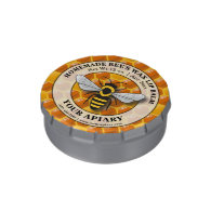 Apiary Bee's Wax Lip Balm Label Honeycomb Template Candy Tin