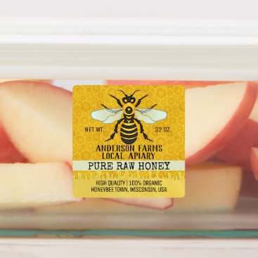 Apiary Honey Jar Bee Farm Honeybee and Honeycomb Labels