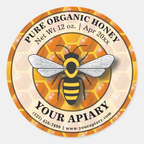 Apiary Honey Label Honeycomb Template