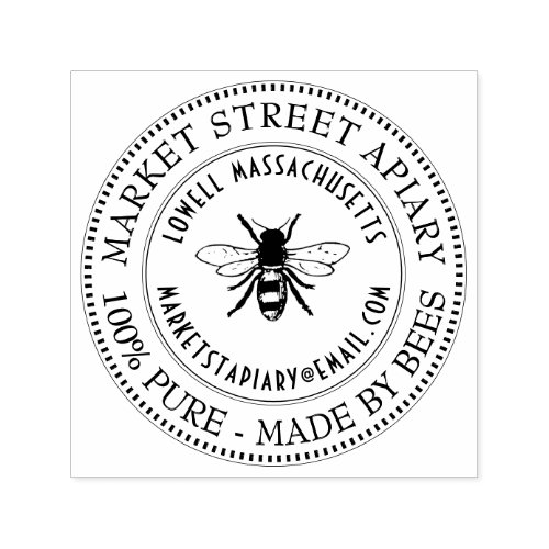 Apiary Name and Location Honeybee Address Stamp