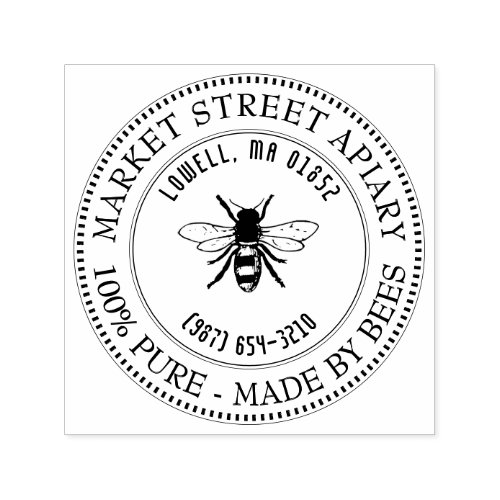 Apiary Name and Location Honeybee  Honey Stamp