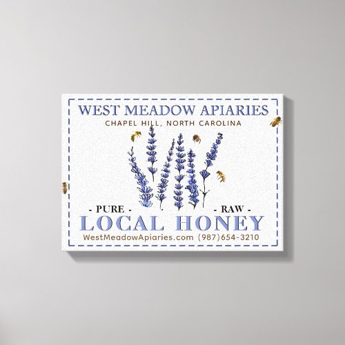 Apiary Name Farmers Market 3D Canvas Local Honey