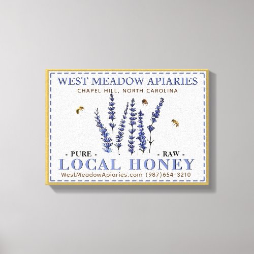 Apiary Name Farmers Market 3D Canvas Local Honey 