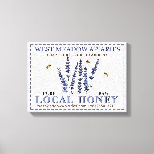 Apiary Name Farmers Market 3D Canvas Local Honey 