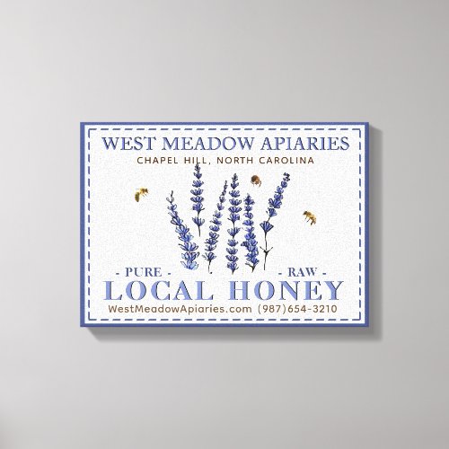 Apiary Name Farmers Market 3D Canvas Local Honey