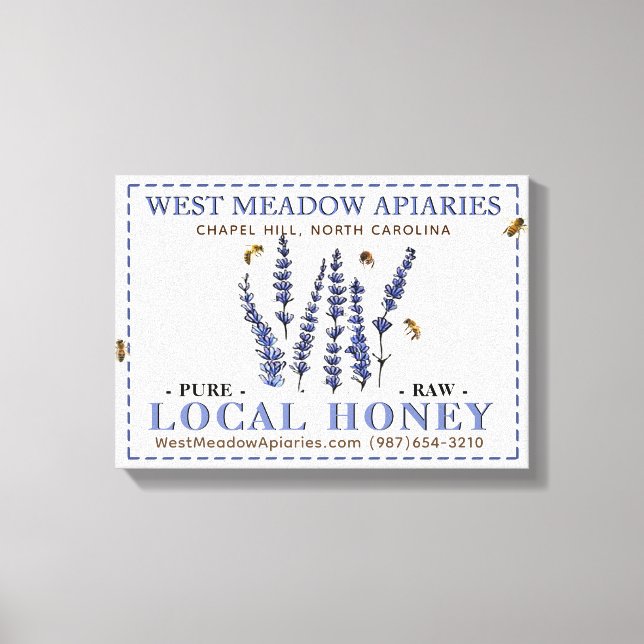 Apiary Name Farmer's Market Sign Board Local Honey (Front)