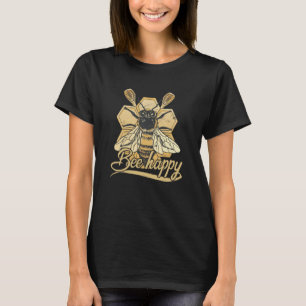 Apiary nature beehive honeycomb insect bee happy b T-Shirt