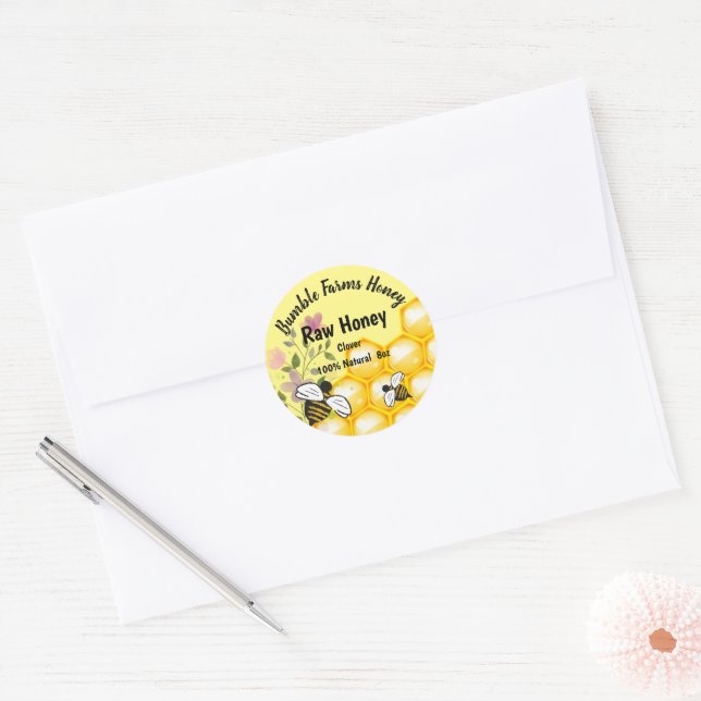 Apiary RAW CLOVER HONEY Custom label (Envelope)