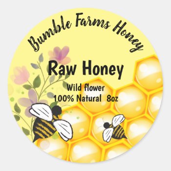 Apiary Raw Honey Custom Label by FROdominatrix at Zazzle