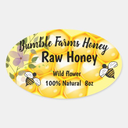 Apiary Raw Honey Custom Label