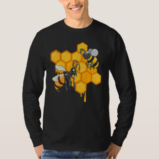 Apiculture Cute Bees Honeycomb Bee Hive Beekeeping T-Shirt