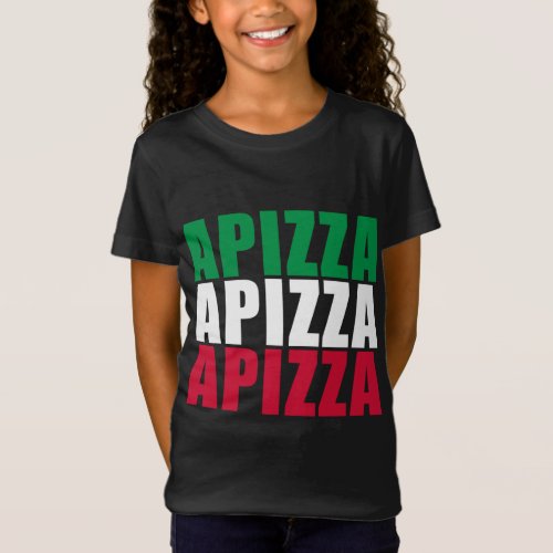 Apizza Italian Flag New Haven Style Pizza T_Shirt