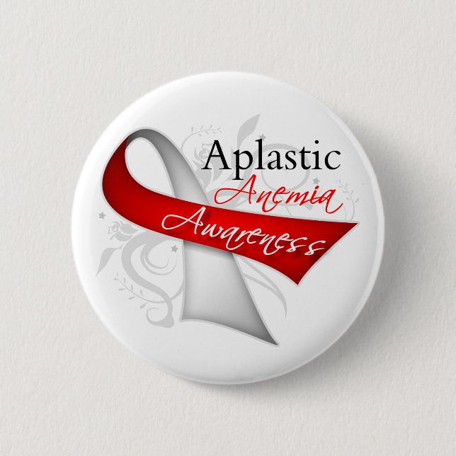 Aplastic Anemia Awareness Ribbon Button (Front)