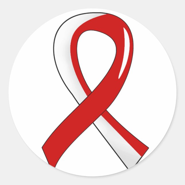 Aplastic Anemia Red White Ribbon 3 Classic Round Sticker (Front)