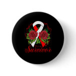 Aplastic Anemia Survivor Rose Grunge Tattoo Button