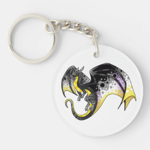 Aplatonic Pride Dragon Keychain